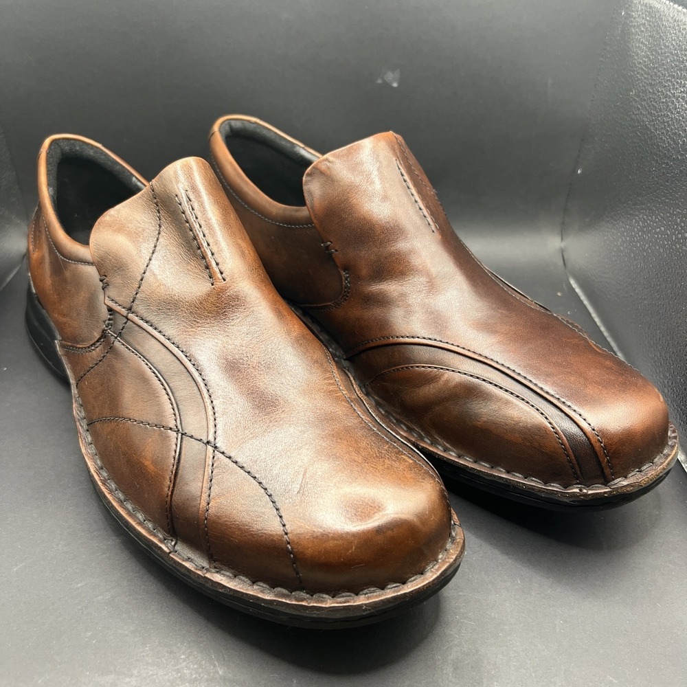 Clarks Escalade‎ Step Mens Mahogany Brown Leather Slip On Loafers Size 12M 82645